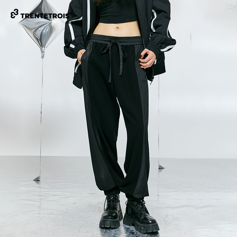 33潮牌简约百搭休闲裤宽松舒适慢跑裤版型时尚黑色裤子