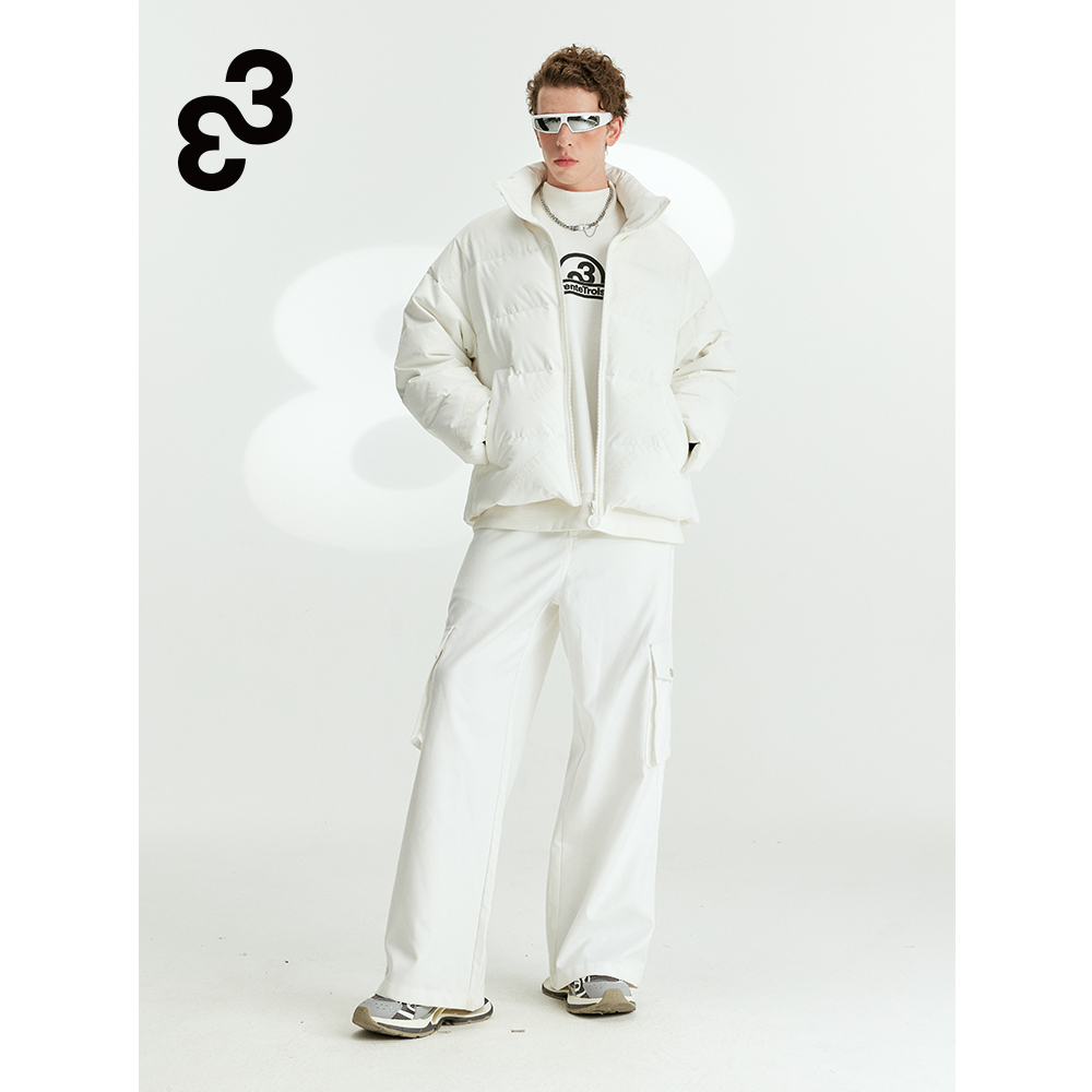 33潮牌羽绒服冬季新款满版3D立体logo印花街头风潮流个性羽绒服