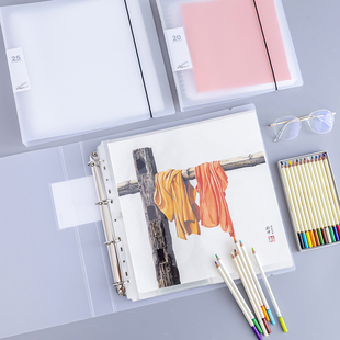 35画册夹学生美术作品集多层插页文件夹收藏夹 40国画收纳册35