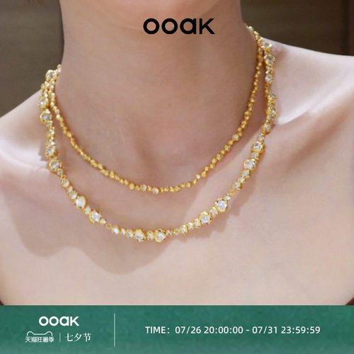 OOAK流金系列油画肌理泡沫满圈淡水珍叠搭气质款女士原创设计项链