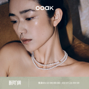 OOAK界格油画肌理泡沫双层珍珠可DIY佩戴轻奢项链