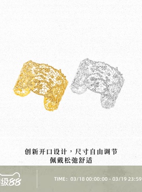 手镯镂空蕾丝戒指18K金镀银