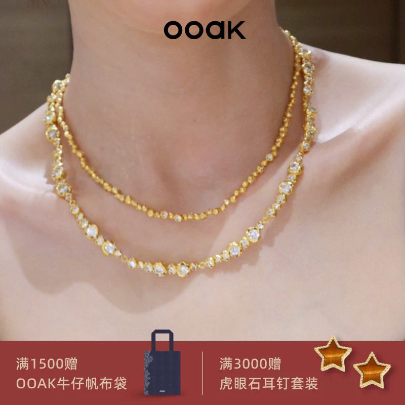 OOAK流金系列油画肌理泡沫满圈淡水珍叠搭气质款女士原创设计项链