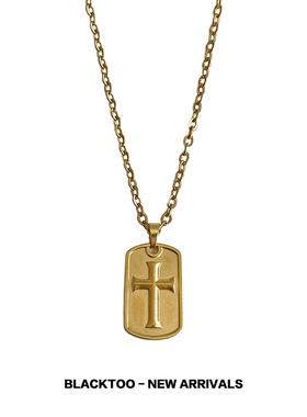 钛钢情侣款项链十字架项链