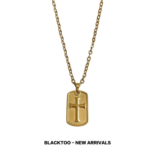 钛钢情侣款项链十字架项链