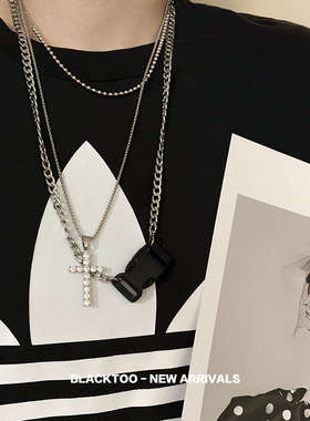 彩色卡扣街头百搭配同款嘻哈链条