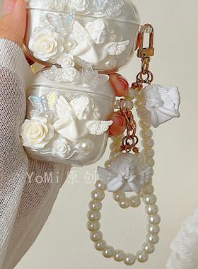 法式天使蝴蝶适用OPPO enco air4pro无线蓝牙耳机壳Clip硅胶R3Ppro透明Free4卡通air4新声版R4保护套X3保护壳