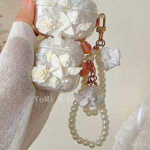 法式天使蝴蝶适用OPPO enco air4pro无线蓝牙耳机壳Clip硅胶R3Ppro透明Free4卡通air4新声版R4保护套X3保护壳