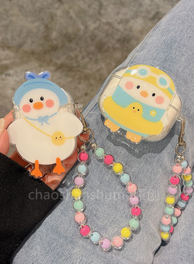 链条鸭子适用oppoenco air4pro保护套Ferr3 ferr4蓝牙R4耳机壳clip软壳air4新声版R3pro硅胶air3防摔air2软壳