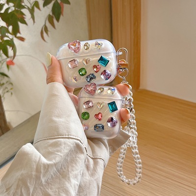 彩色水钻适用漫步者花再zeroClip耳机evoair保护套AirX comfoClip lollipro3 atombudsplus fitbudsPro蓝牙壳