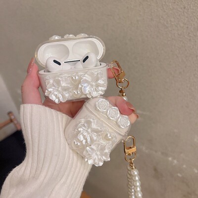 温柔气质白玫瑰oppoenco R4蓝牙耳机clip保护套air4i立体4pro保护壳free4防摔free3硅胶R3pro女款x3链条软壳