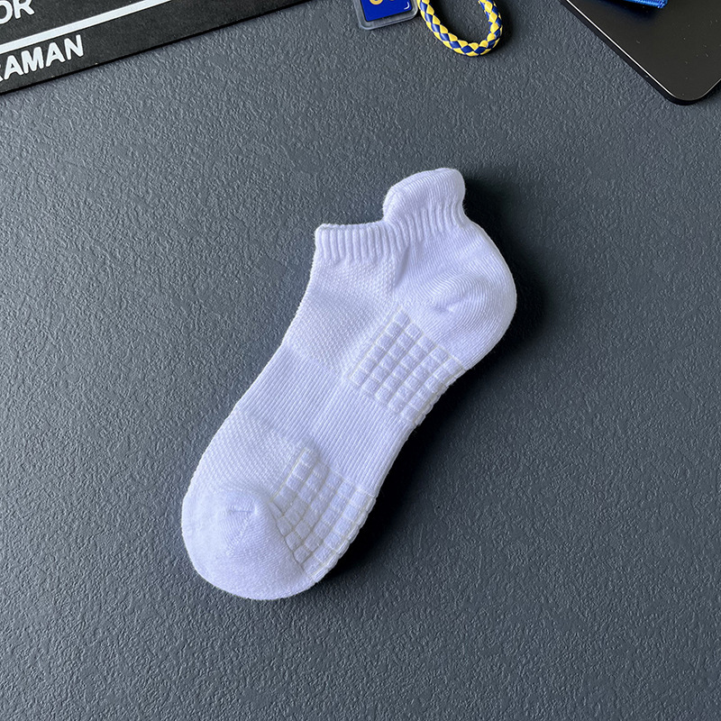 3双男士袜子夏季中筒袜毛巾底运动袜男生纯棉黑白吸汗青年短袜潮