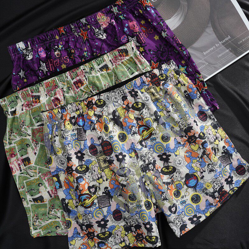 男士纯棉内裤舒适透气宽松卡通可爱柔软青年潮流高颜值居家阿罗裤