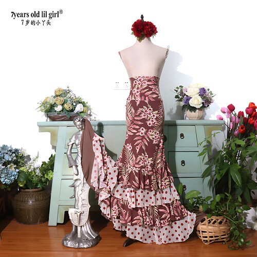 舞蹈服品牌设计Flamenco 佛朗明哥佛拉门戈高弹包臀舞裙ENN10
