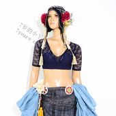 ATS部落肚皮舞精品热销品牌上衣韩国蕾丝露背5分袖 BE03