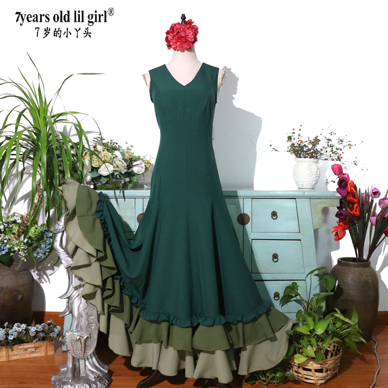 定制原创品牌Flamenco弗拉门戈西班牙舞裙连衣裙演出服舞裙EK14