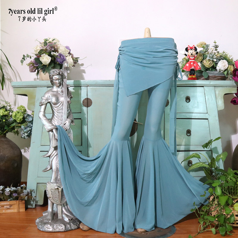 2025新款肚皮舞下装高弹德国网纱圆口喇叭裤子舞蹈表演出服装CN27,运动/瑜伽/健身/球迷用品,肚皮舞下装,淘宝优惠券,粉丝福利购,淘宝优惠卷