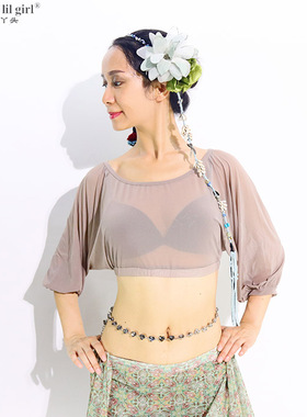 肚皮舞宽松练功服人气意大利水纱蝙蝠袖上衣EBB01