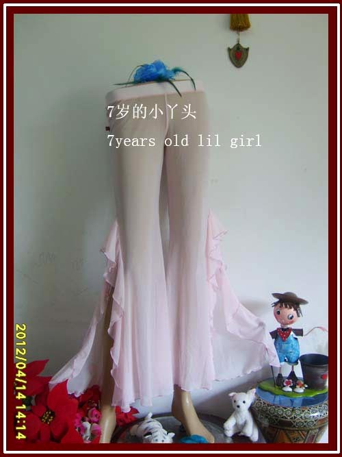 肚皮舞台湾水纱高侧衩大荷叶边喇叭裤GC02品牌