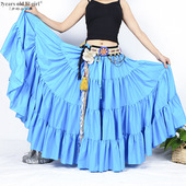 7yearsoldlilgirlATS部落肚皮舞新品 全棉4层16米半身大裙CMM10