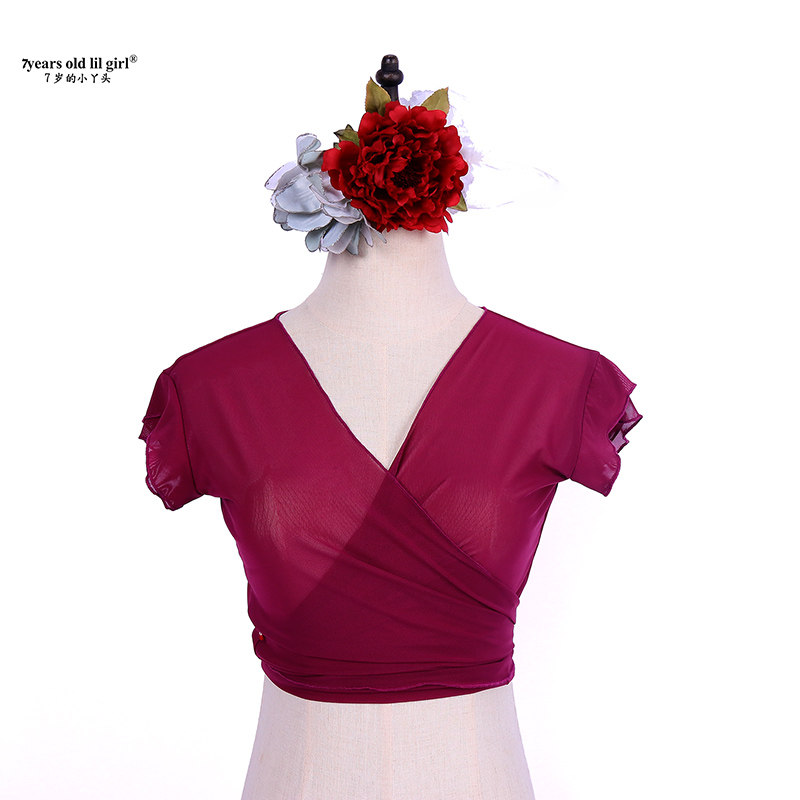 肚皮舞上装女2021新款意大利水纱开襟无袖上衣CSS42