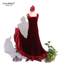 西班牙弗拉门戈Flamengo舞裙2025新款西班牙丝绒秋冬连衣舞裙GJ03