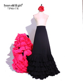 订做舞蹈服Flamengo弗拉门戈长尾裙BATA演出服西班牙舞服CWQ38