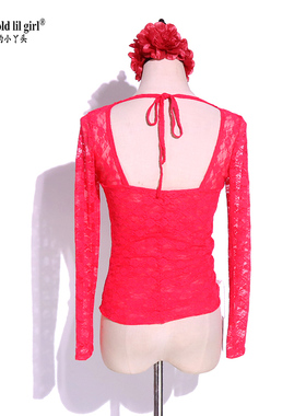 *特卖不换*7yearsoldlilgirl肚皮舞拍照水纱蕾丝上衣CC41