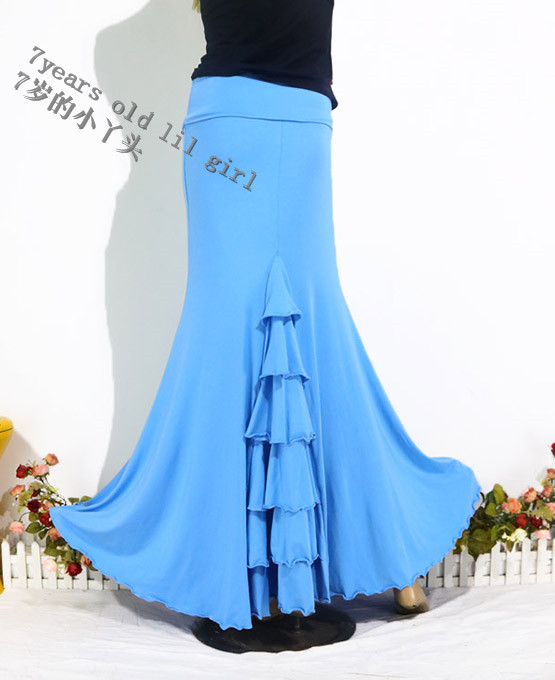 佛拉门戈舞肚皮舞精品热销莫代尔人棉翻腰包臀大摆裙HC15