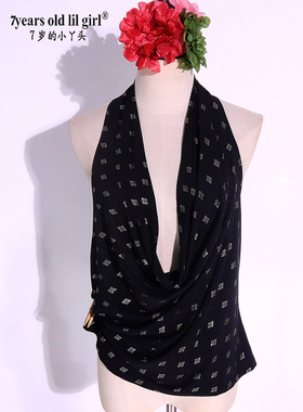 瑜伽舞蹈文艺百搭柔软舒适背心人棉宽松短款套脖露背上衣女AUU80