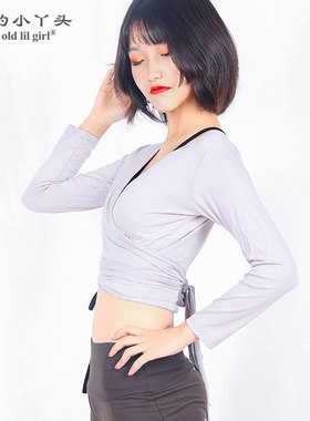 舞蹈新款练功服肚皮舞2021春夏装女莫代尔人棉开襟上衣热销