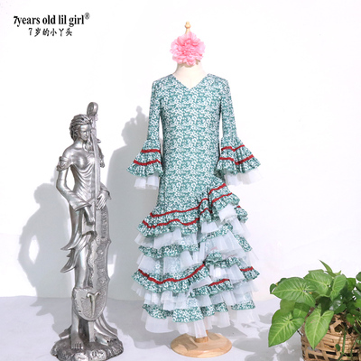 原创品牌Flamenco弗拉门戈儿童连衣舞裙西班牙荷叶边多层舞裙GX03