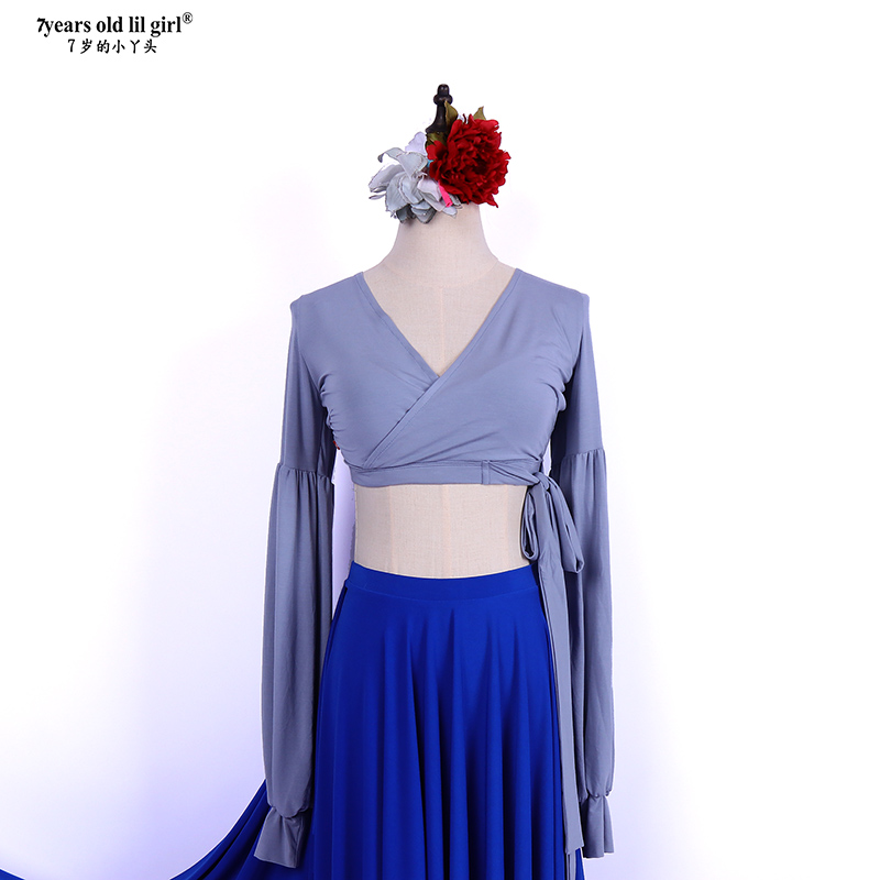 肚皮舞上衣2021春夏新款莫代尔人棉灯笼袖练功服演出GJJ20