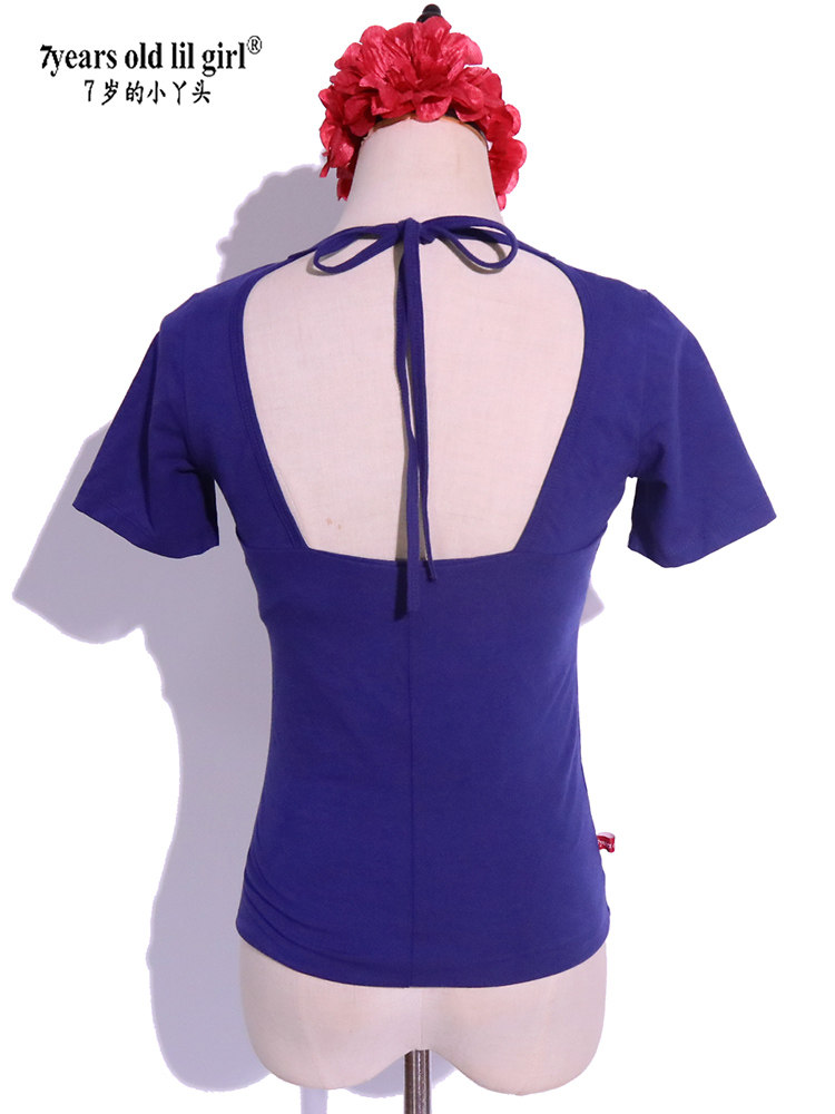 瑜伽ATS肚皮舞秋丽2023新款莫代尔人棉V领半露背练功服热销GHH11