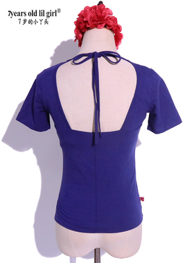 瑜伽ATS肚皮舞秋丽2023新款莫代尔人棉V领半露背练功服热销GHH11