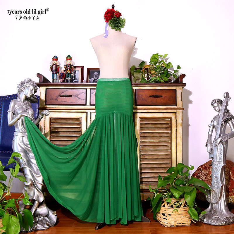 肚皮舞半身裙下装2023秋冬新款包臀网纱长裙子初学者热卖DHH21