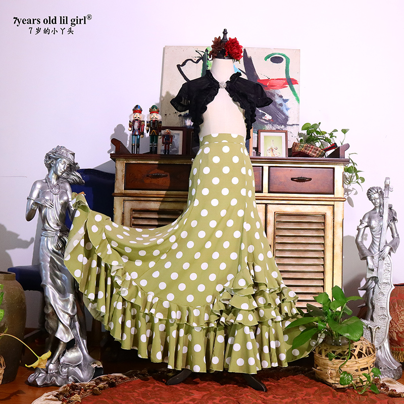 舞蹈服品牌热销Flamenco弗拉门戈舞裙包臀多层荷叶边裙DTT49