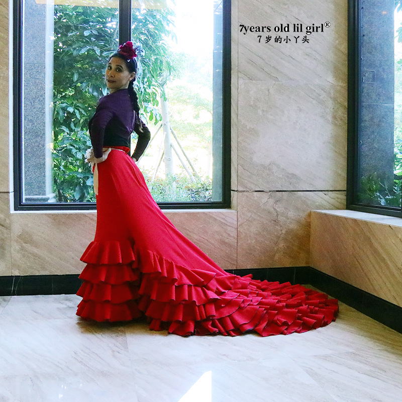 订做弗拉门戈长尾bata西班牙舞裙