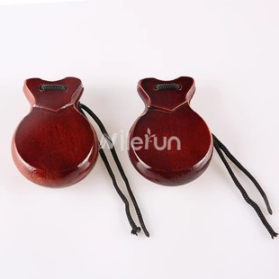 暗酒红色说唱快板奥尔夫打击乐器西班牙弗拉门明戈舞原木制响板