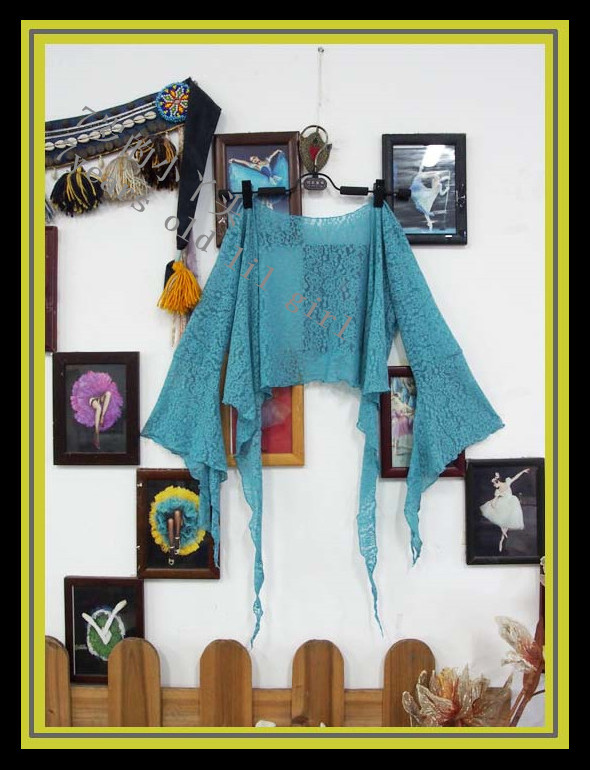 热销现代舞快步舞探戈狐步舞摩登舞上装韩国蕾丝双尖喇叭袖上衣DK