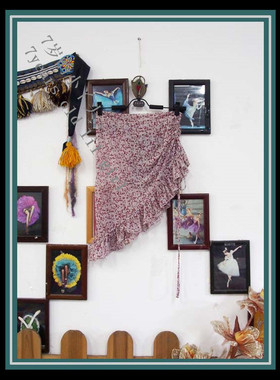 2019新款肚皮舞表演台湾水沙欧式抽皱荷叶包臀边胯裙BQ125