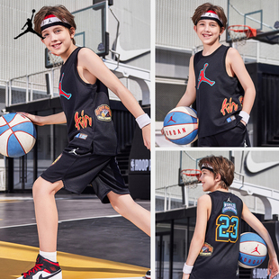 Nike aj Jordan耐克25夏新款儿童运动篮球服背心男童速干无袖上衣