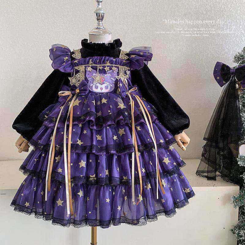 英国Next Naive女童加绒加厚库洛米洛丽塔公主裙冬洋气连衣裙冬季