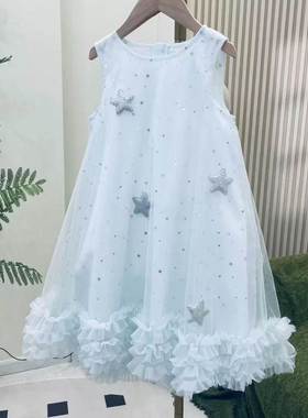 英国Next Naive女童公主裙夏季2025新款绝美洋气女孩白色礼服儿童