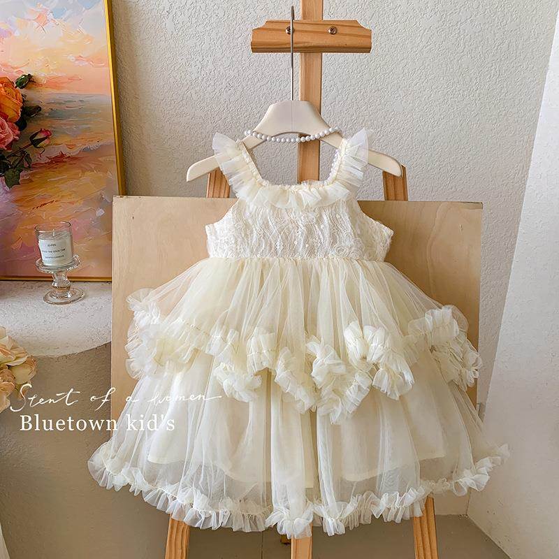 英国Next Naive女童吊带连衣裙夏季儿童洋气网纱公主裙小女孩高级