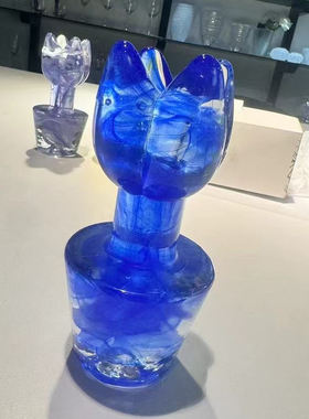 正品KOSTA BODA花卉摆件水晶玻璃北欧风家居饰品手工制作花朵