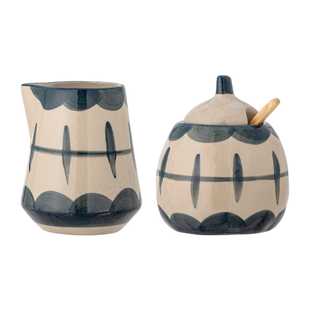 瑞典进口Bloomingville 陶瓷马克杯牛奶糖储物罐竹勺北欧风3件套