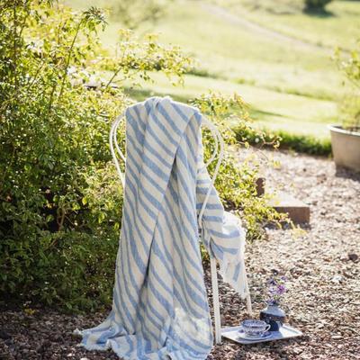 瑞典直邮Almedahls Havet毯子120x170 cm纯棉盖毯沙发小清新代购