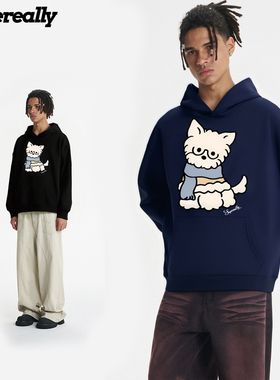 supereally美式创意复古可爱卡通印花设计感可爱宽松休闲百搭卫衣