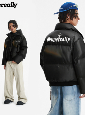 Supereally  潮牌logo简约立领保暖防风锁温通勤户外日常外套棉服